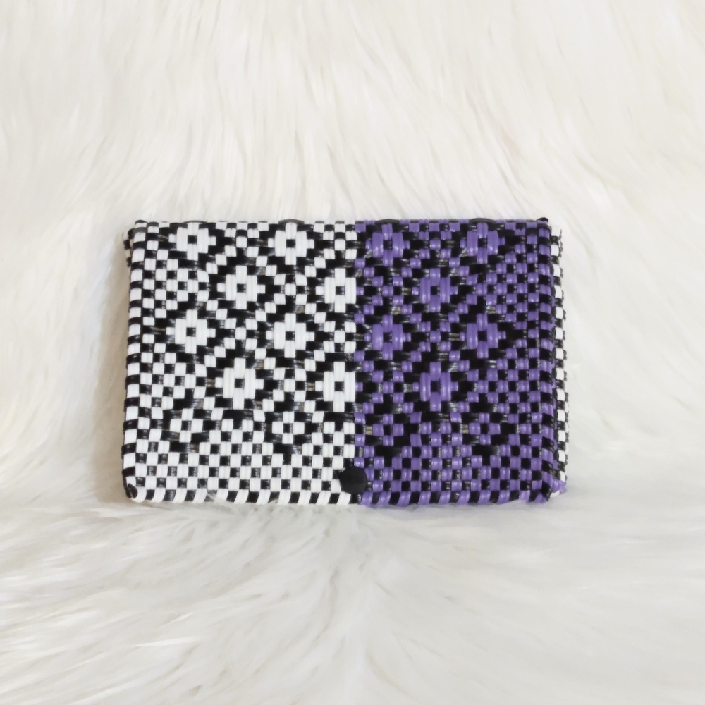 TRUSS Clutch Bag Purp/Whi/Blk